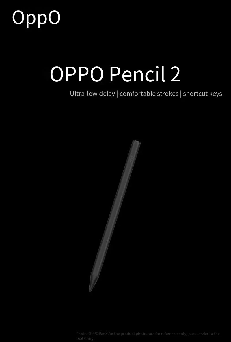 Official OPPO pencil 2 original black adaptation model OPPO pad 3 Pro writing fluency and comfortable grip.