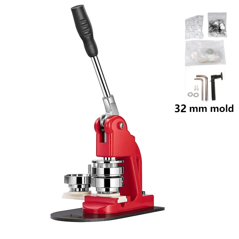 25mm ~ 75mm Badge Making Machine DIY Button Pin Brooch Stamping Tool With 100 Circular Manufacturing Button Parts badge maker button maker machine