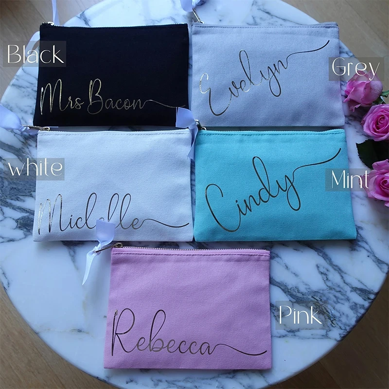 Customized Bridesmaid Makeup Clutch - Travel & Special Occasion Gift