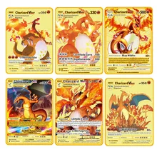 

6-12 Pcs/Set Spanish Pokemon Cards Anime Figure Pikachu Charizard Collection Battle Pocket Monster Espanol Metal Card Toy Gift