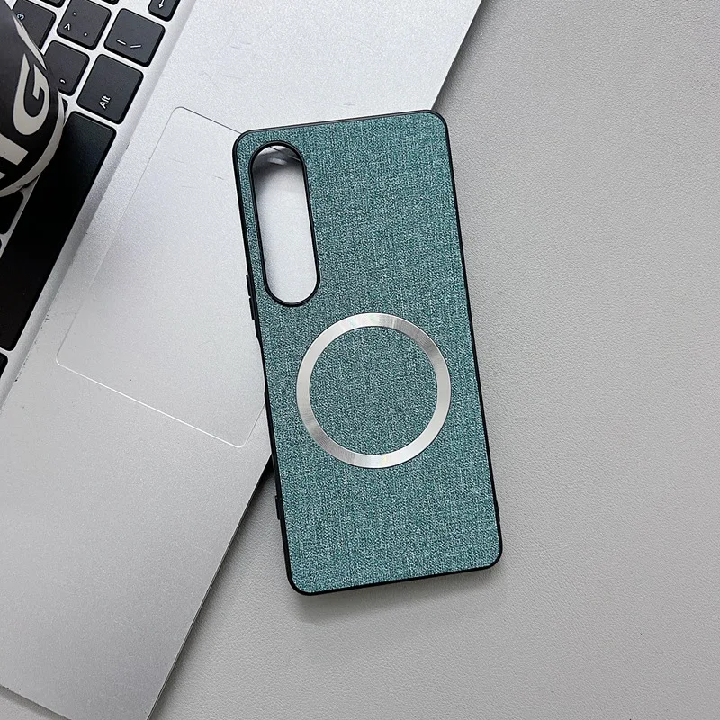 Fabric Cloth Texture Magnetic Phone Case - Shockproof with Magsafe Charging Compatibility