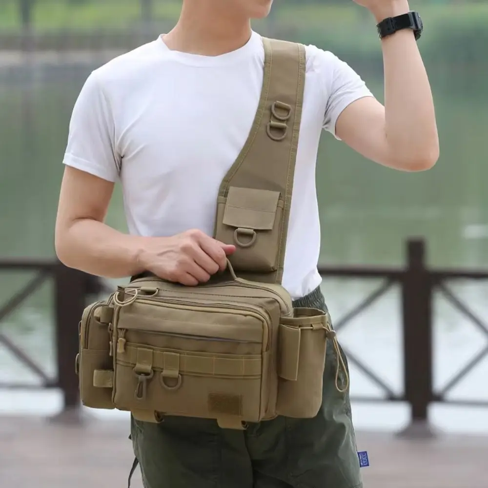 Waist Fanny Multi functional Lure bag Waterproof with Rod Holder Fishing Lure Backpack Compact Crossbody Fishing Rod Lure Bag