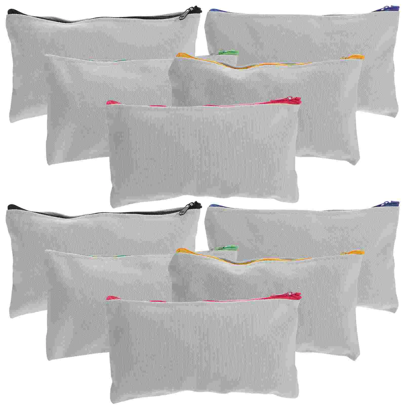 

15 Pcs Sublimation Pencil Case DIY Crafts Zipper Bag Makeup for Travel Cosmetics Storage Canvas Bags