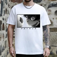 Hot Anime BLUE LOCK Printing T Shirt Men Women Yoichi Isagi Graphic Cotton T-shirt Blue Lock Harajuku Unisex Fashion Summer Tops 2