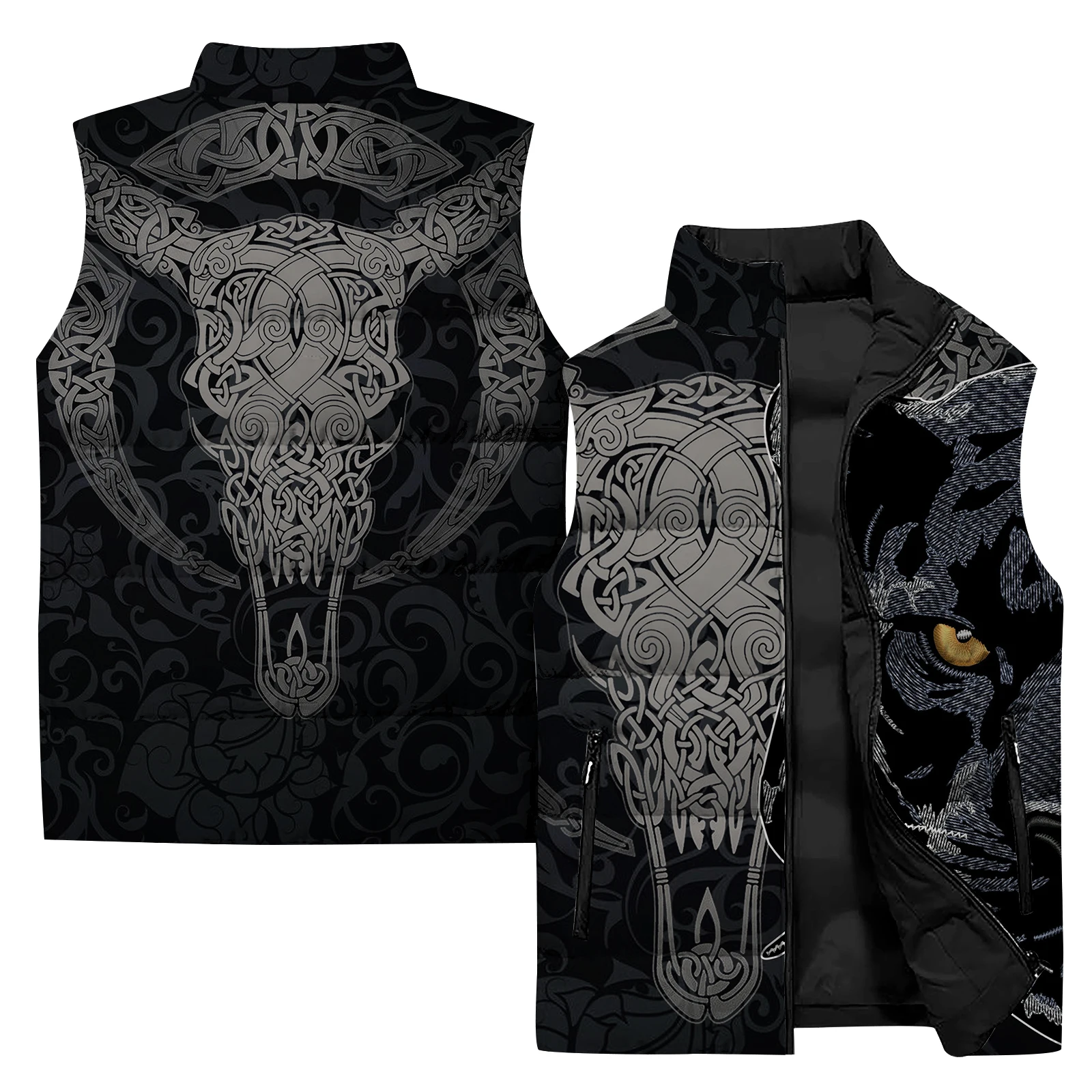thumbnail image 1 of Chaleco aislante de moda para hombre, diseño de tigre, novedad en abrigos y chaquetas, abrigo de invierno para hombre, chalecos duraderos de conejo para hombre, abrigo de trabajo, 1 of 5