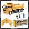 Rc Cars  Dump Truck Vehicle Toys For Children Boys Xmas Birthday Gifts Yellow Color Transporter Engineering Model Beach Toys 1