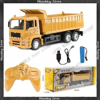Rc Cars  Dump Truck Vehicle Toys For Children Boys Xmas Birthday Gifts Yellow Color Transporter Engineering Model Beach Toys 1