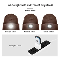 LED Beanie Hat with Light, Unisex Hands Free Headlamp Cap, Warm Winter Knit Hat 2