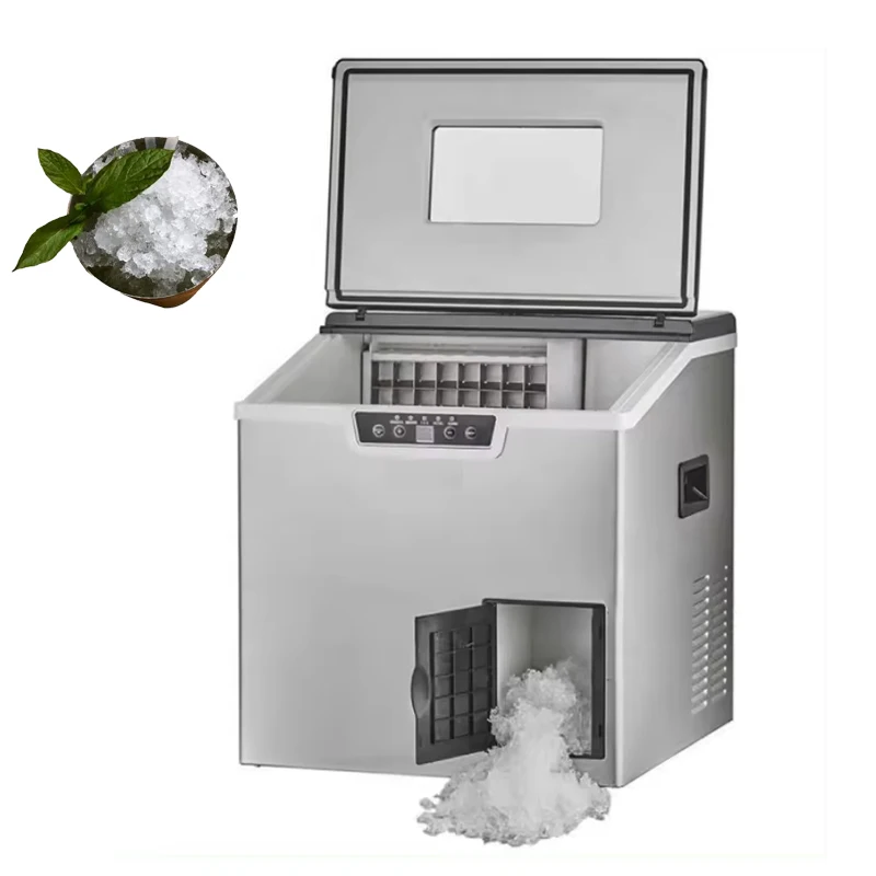 Electric Ice Maker Commercial Or Home Use Ice Making And Crushing All In One Machine Fully Automatic Cube Machine
