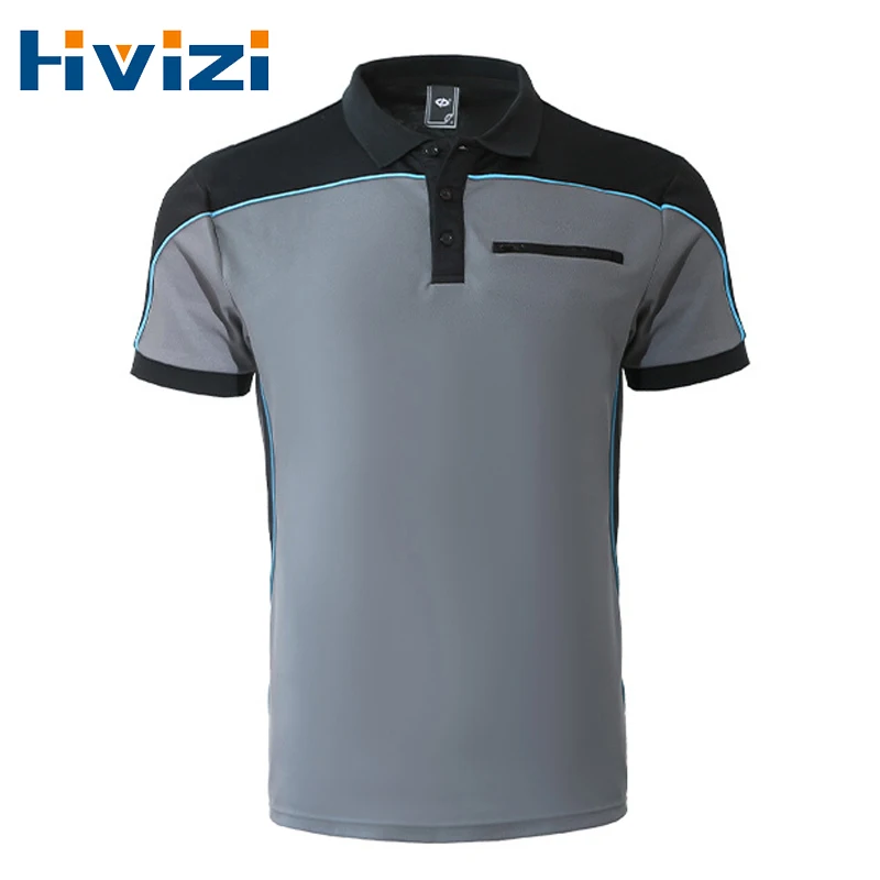 

Hi Vis Safety Work Polo Shirt with Reflective Stripes Two Tone Workwear Shirts Men Short Sleeve