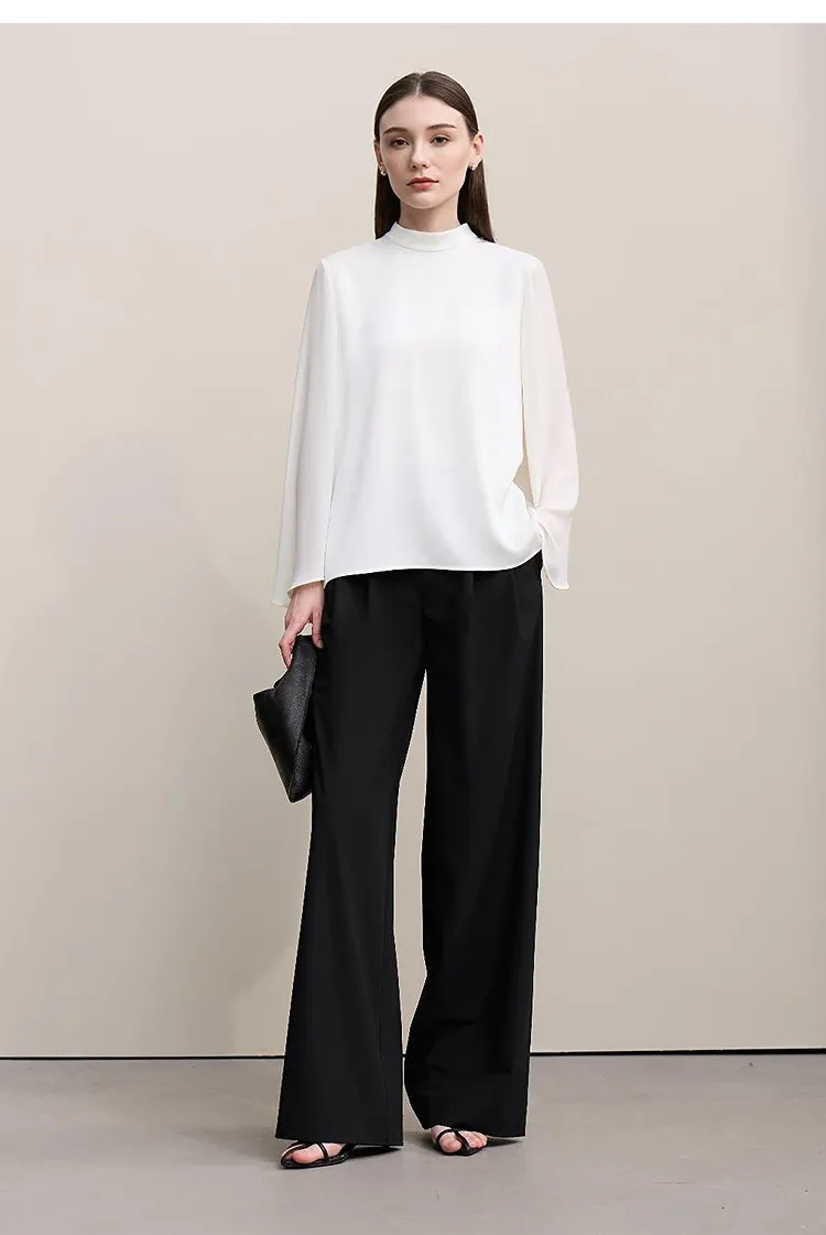 Amii Minimalism Women' S Pants 2026 Spring New Versatile Pleated Loose Wide-leg Pants Solid Color Casual Basic Trousers 12641076