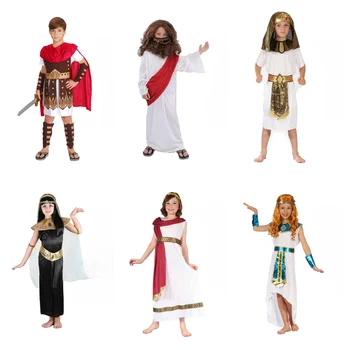 Boy Girl Halloween Costumes Ancient Egypt Egyptian Pharaoh Cleopatra Prince Princess Costume for Children Carnival Anime Cosplay