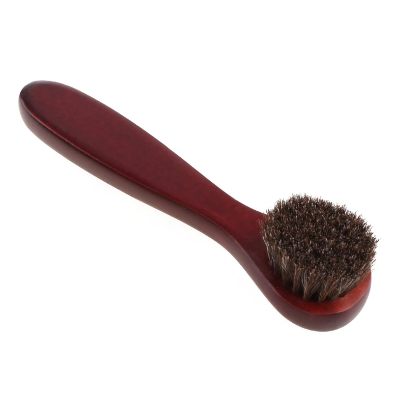 Long Wooden Handle Bristle Horse Hair Shoe Boot Brushes Polish Applicator Dauber