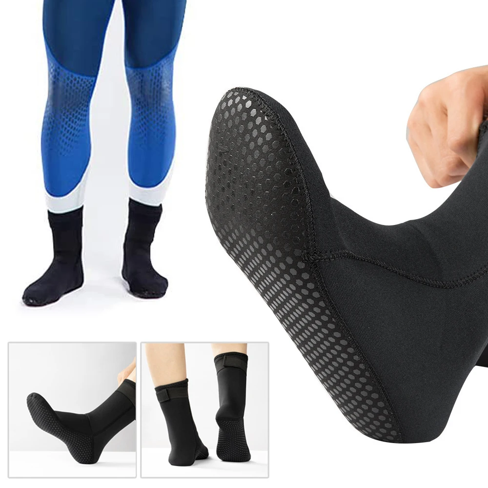 Calcetines de neopreno antideslizantes para adultos, medias cálidas  antipuñaladas para playa, natación, buceo, Surf, deportes acuáticos,  natación, 3MM - AliExpress