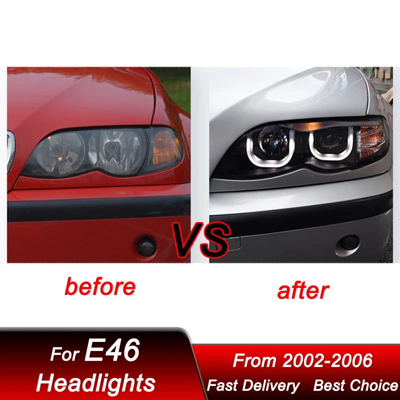 BMW 3シリーズE46用LEDヘッドライト,ヘッドライトアセンブリ 