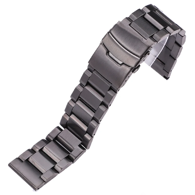 Elegant Multicolor Solid Stainless Steel Watch Band Strap Bracelet (Blue/Black/Gold)