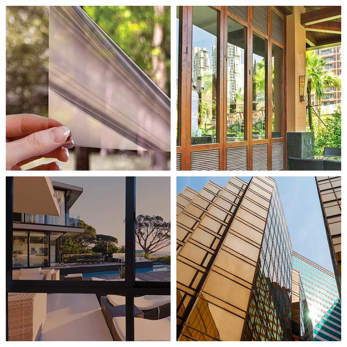 70/80/90 Cm Mirror Sunscreen Window Tint Sun Blocking Heat Blocking Silver Vinyl Roll Stickers Window Privacy Film Window Film
