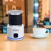 Portable Stainless Steel Electric Milk Frother Hot/Cold Milk Foaming Maker Detachable Support Dishwasher Clean 4