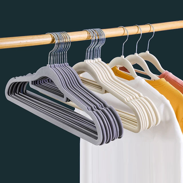 Velvet Non Slip Hangers 20 Pack,Heavy Duty Black Hangers for Coats,Pants &  Dress Clothes,Space Saving Felt Hangers for Clothing - AliExpress
