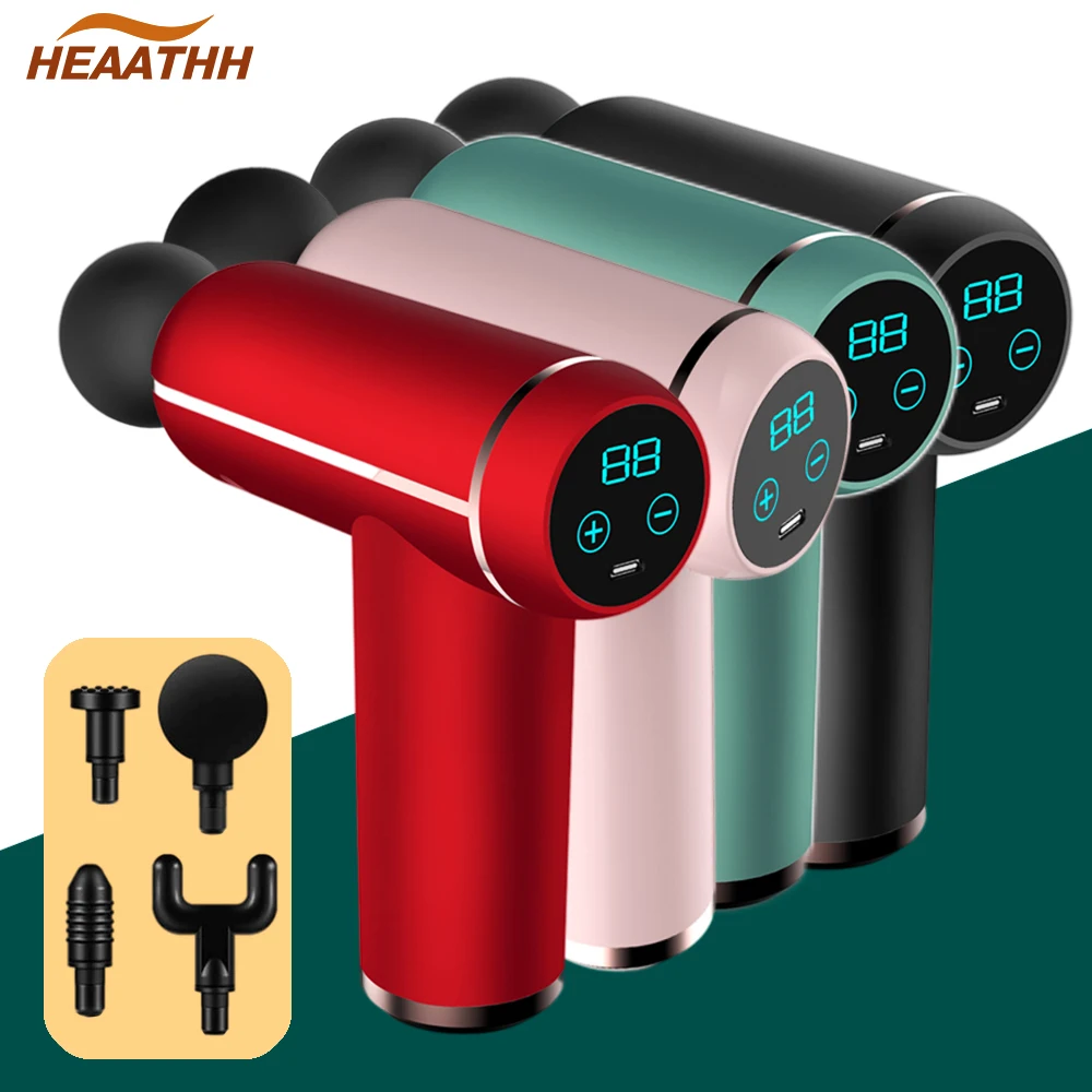 Hand-held Electric Massage Gun Ultra-Light and Ultra-Quiet Deep Tissue Massager with 4 Massage Heads to Relieve Muscle Pain hand held fiber laser welding protective window lens 18x2mm 20x2mm 20x3mm 20x4mm welder protective lens for wsx welding heads