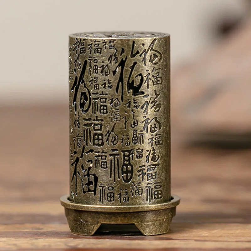 Elegant Alloy Hollow Vertical Incense Burner - Lasting Fragrance Home Ornament