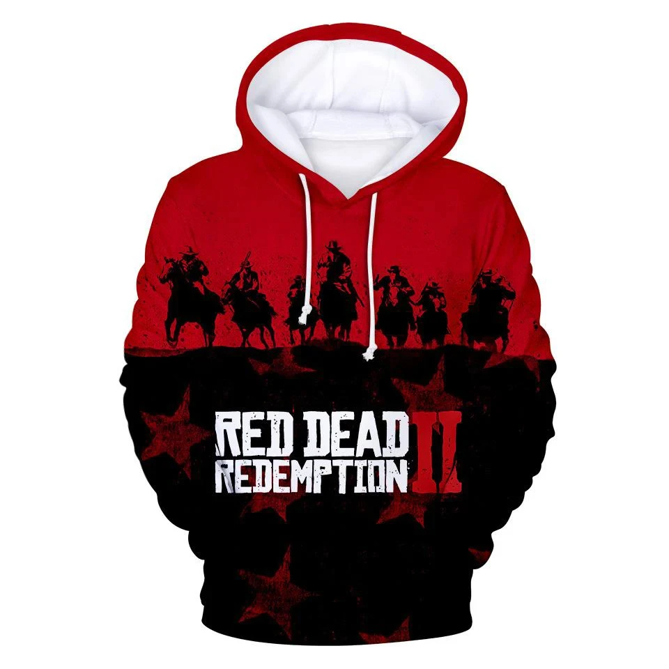 thumbnail image 1 of Nueva sudadera con capucha con estampado 3D del juego Red Dead Redemption 2 para hombre, moda urbana, sudadera informal de gran tamaño para niños, 1 of 5