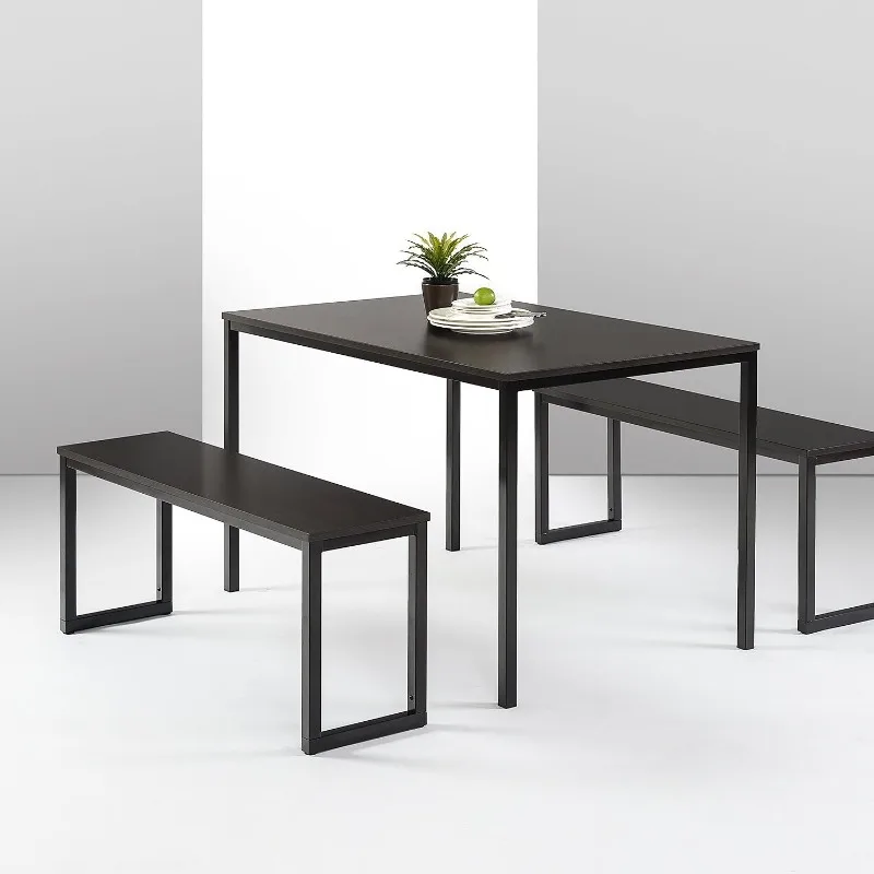 

Современная студийная коллекция ZINUS Louis, обеденный стол Soho с двумя скамейками (набор из 3 предметов)-Эспрессо