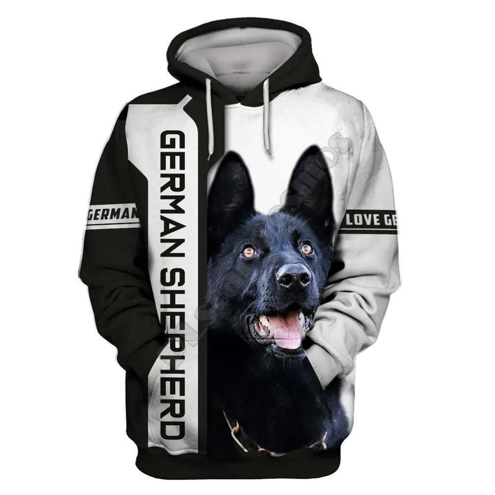 thumbnail image 1 of Nunca subestimes a un anciano con un pastor alemán Sudadera con capucha con estampado 3D por todas partes Chándal de calle Love Dog 01, 1 of 5