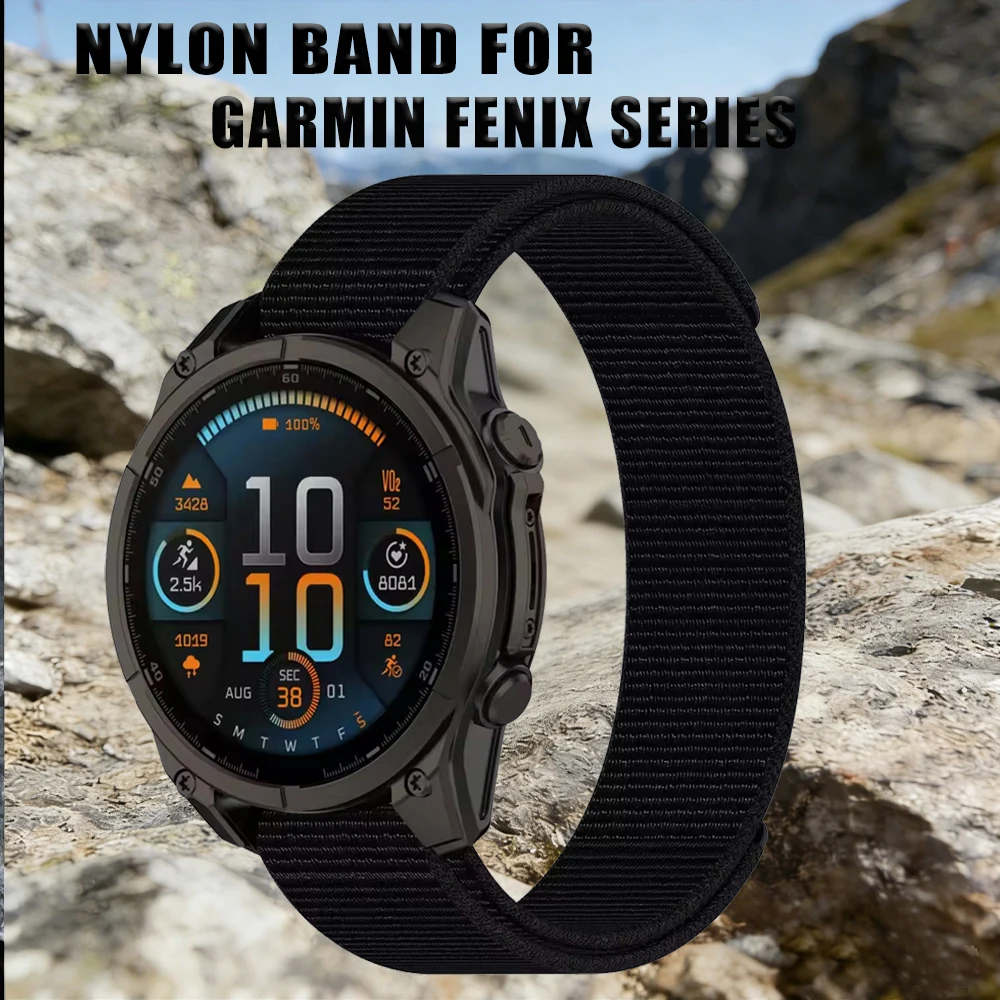 Nylon Hook and Loop Strap - Durable and Adjustable Watchband Bracelet, 22mm/26mm