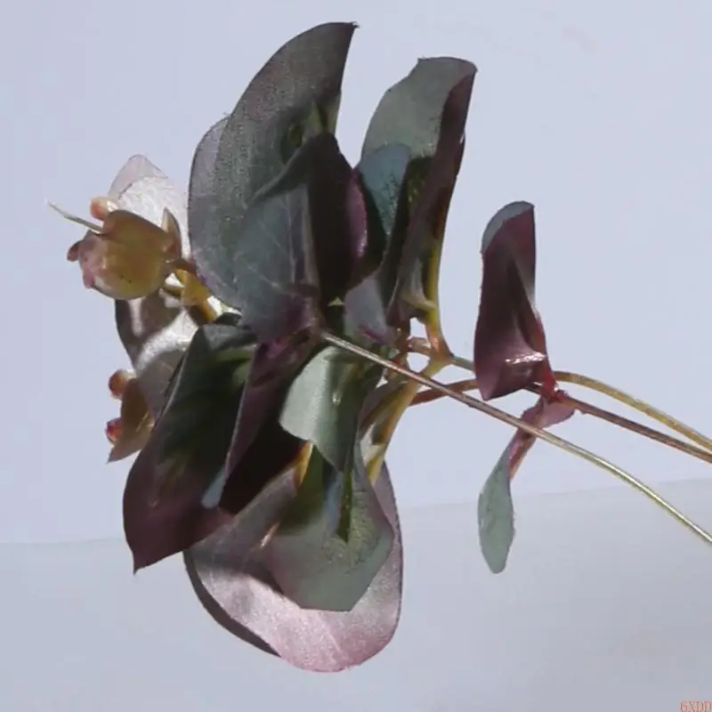 6XDD 50cm Artificial Bouquet Eucalyptus Red Green Flower Gum Stem Decoration