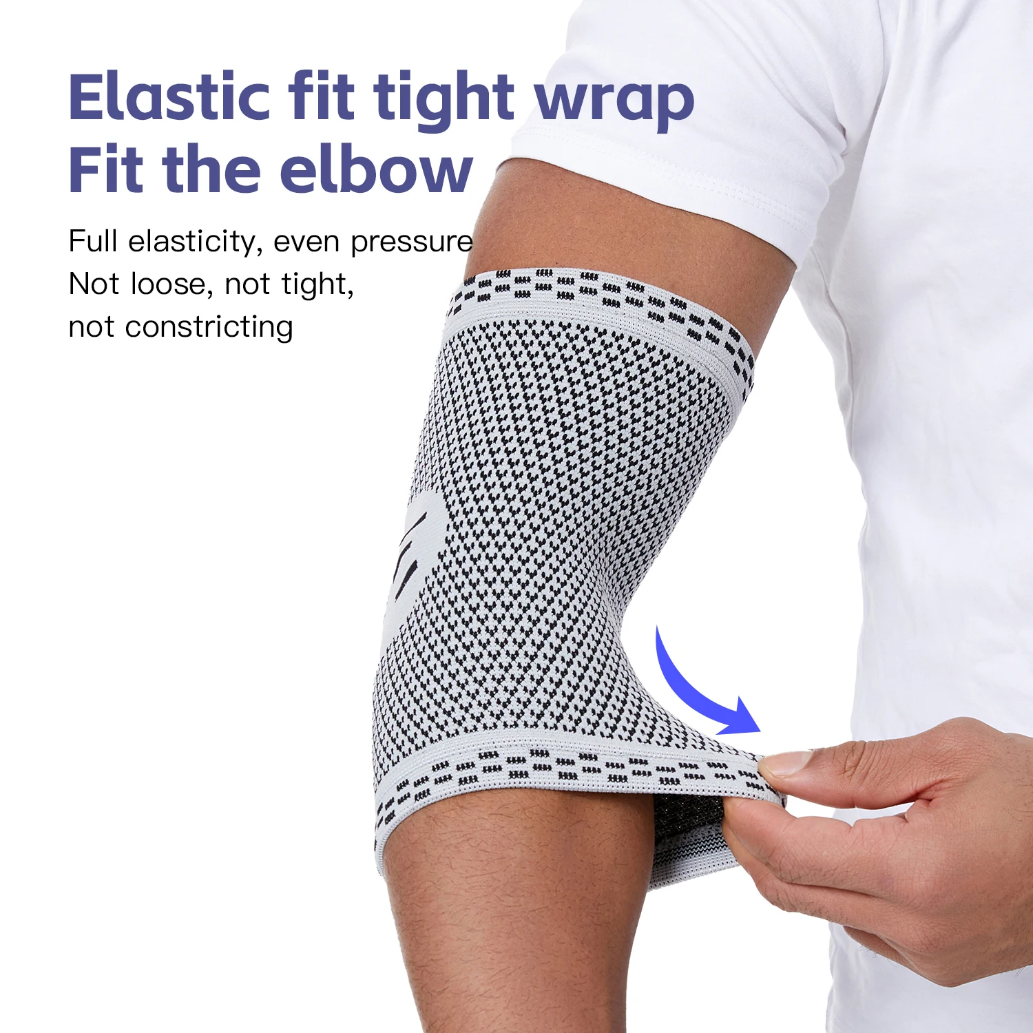 1Pcs Fitness Elbow Brace Compression Support Sleeve for Tendonitis, Tennis Elbow, Golf Treatment - Reduce Joint Pain