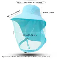 Unisex Summer Insect Proof Cap for Women Men Face Neck Protection Bucket Hat Outdoor Jungle Farm Fishing Sun Hat Breathable Veil 6