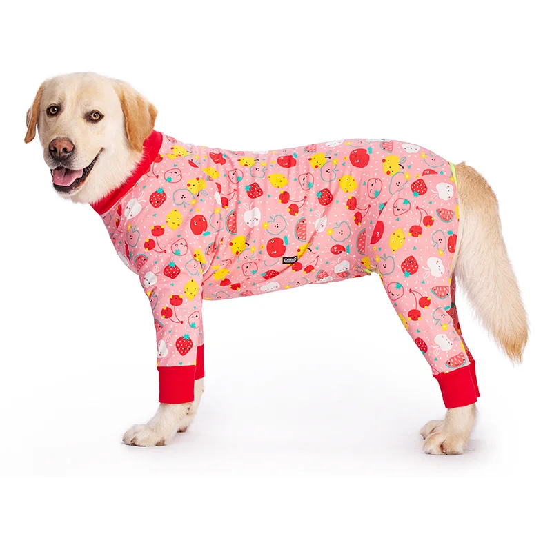 thumbnail image 1 of Pijamas de algodón con estampado de dibujos animados para perros, bonitos pijamas para perros, ropa para perros grandes, monos para perros grandes, 1 of 5