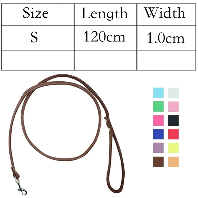 New Dog Leash PU Leather Pets Dog Leash Rope Solid Running Buldog Belt Puppy Cat Dog Harness Lead Leashes for Small Dogs 6