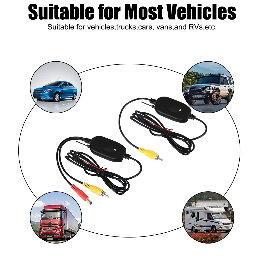 Wireless Video Transmitter Receiver 2.4G Wireless Video Transmitter Receiver Kit For Car Rear View Camera and DVD Monitor Screen Reverse Backup Rearview Cam