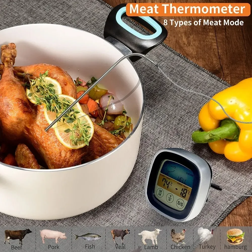 Description Picture 5 of itemDigital Kitchen Thermometer Probe Touch Screen BBQ Meat Beef Food Temperature Measure Tool Steak BBQ Timer Cooking Tools