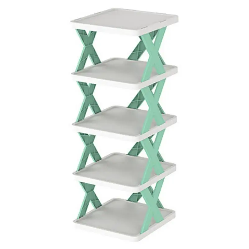 

5 Tier Stackable Shoes Organizer Flexible Space Saving Vertical Shoes Storage Rack Easy-assembled Closet Shoe-Shelf Plastic