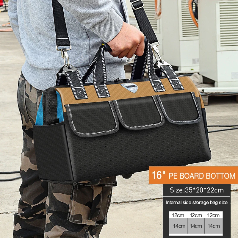 rolling tool bag Multi-Function Tool Bag 1680D Oxford Cloth Electrician Bag, Multi-Pocket Waterproof Anti-Fall Storage Bag best tool chest Tool Storage Items