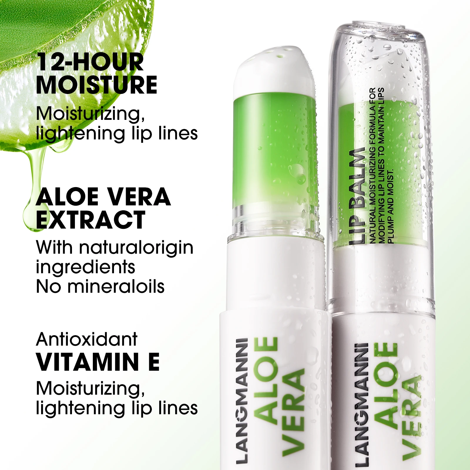 Aloe Vera Lip Balm Nourishing Moisturizing Hydration Anti-dry Cracked Rotating