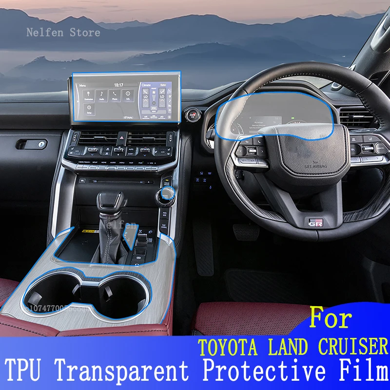 

For TOYOTA LAND CRUISER(2022-2023)scratch TPU Car Gear Dashboard Gps Navigation Screen Film Protective Sticker