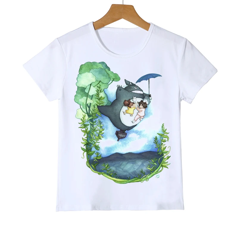 

Kawaii Totoro T-Shirt Kids Funny Cartoon Spirited Away Kids Clothes Studio Anime Graphics T-Shirt Boys/Girls Tops