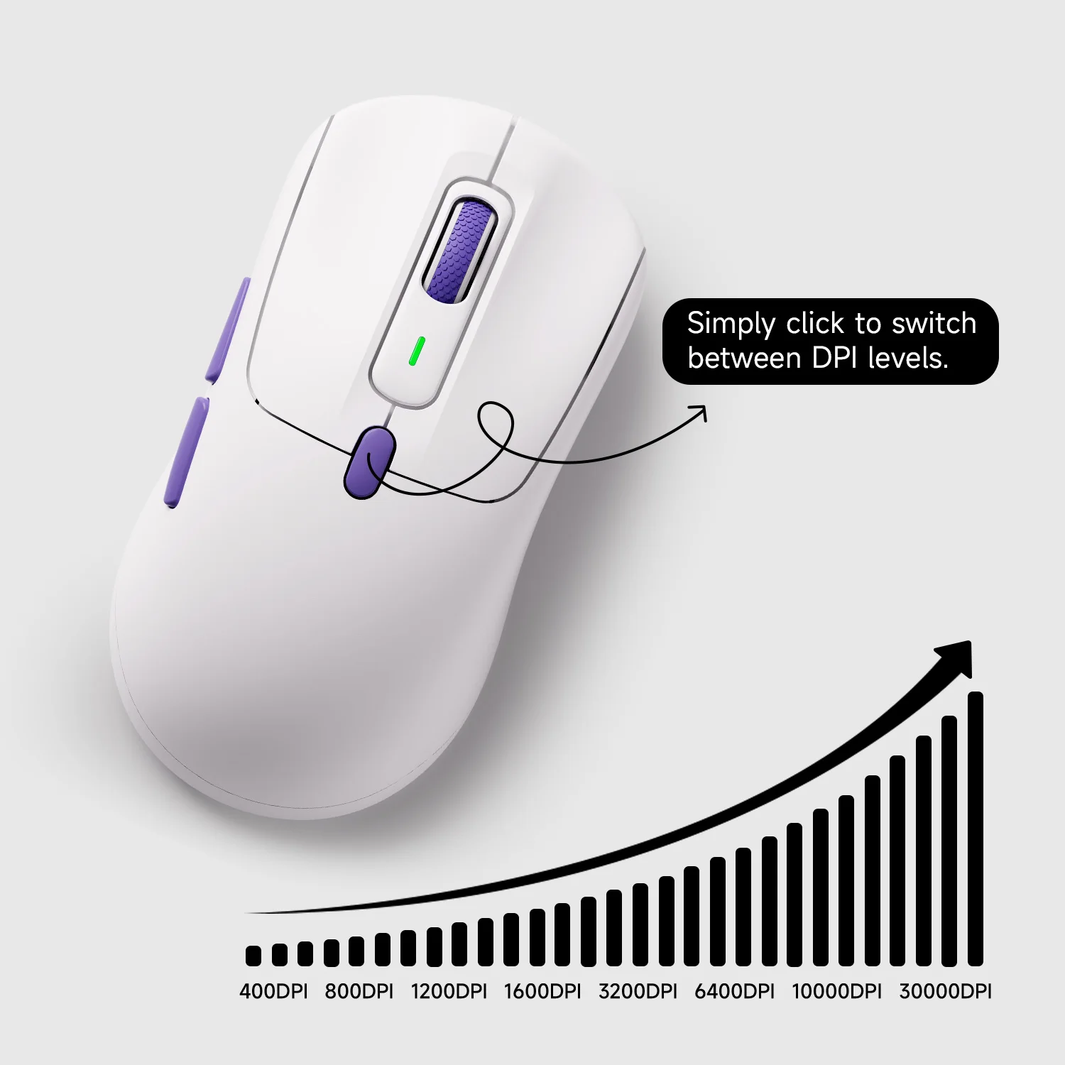 Akko Pulse 01 Gaming Wireless Mouse PAW3950 Sensor DPI Adjustable Tri-mode Lightweight Ergonomic