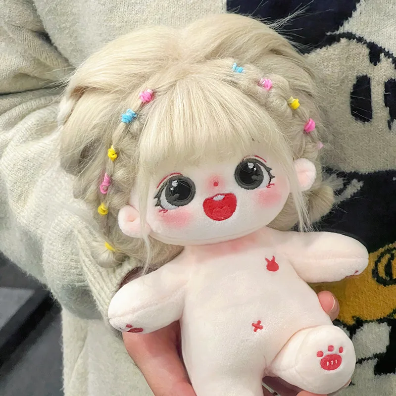 20cm Kawaii Plush Cotton Doll Idol Stuffed Super Star Figure Dolls No Attribute Crying Cotton Doll Can Change Clothes Kids Gift 2