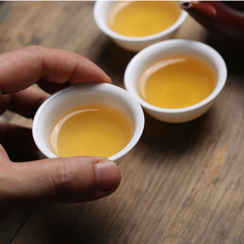 6pcs/lot 35ml Chinese Thin Kung Fu Tea Cup Set Ceramic Cups White Teaware Bowl For Tea Ceremony Chaozhou Teacup