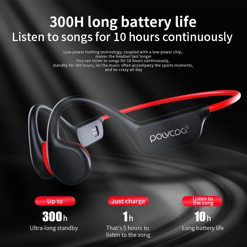 POLVCDG Bone Conduction Headset IPX8 32GB Bluetooth 5.3 Wireless Swimming Headset with Microphone Waterproof Exercise Fitness 2