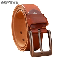 Top Leather Cowhide Belt Fashion Genuine Leather Men Belt Alloy Buckle Strap For Male Wide Cinto Masculino Luxury Cummerbund