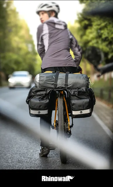 Bolsa Sillin Bicicleta Rhinowalk-alforja Impermeable Para Bicicleta, Mochila Alforja Portaequipajes Trasero