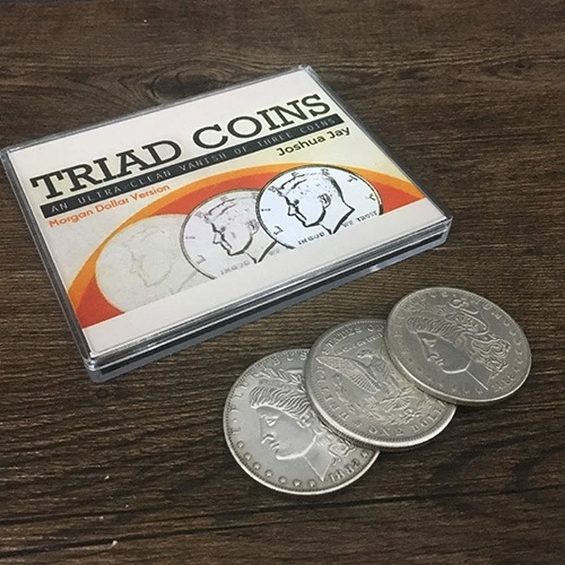 

Triad Coins (Morgan Gimmick) By Joshua Jay CoinVanishing/Appearing Classic Coin Magic Tricks for Professional Magicians Toys