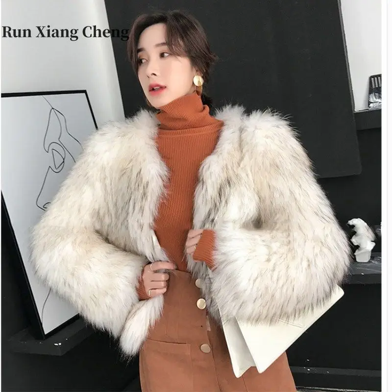 raccoon-fur-faux-fur-coat-for-women's-short-sleeved-round-neck-new-casual-style-wool-sweater-for-autumn-and-winter-2022