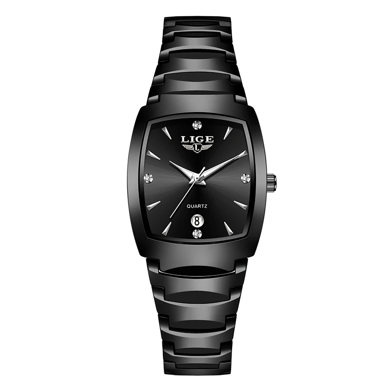 LIGE Luxury Square Women's Fashion Waterproof Bracelet Quartz Watch